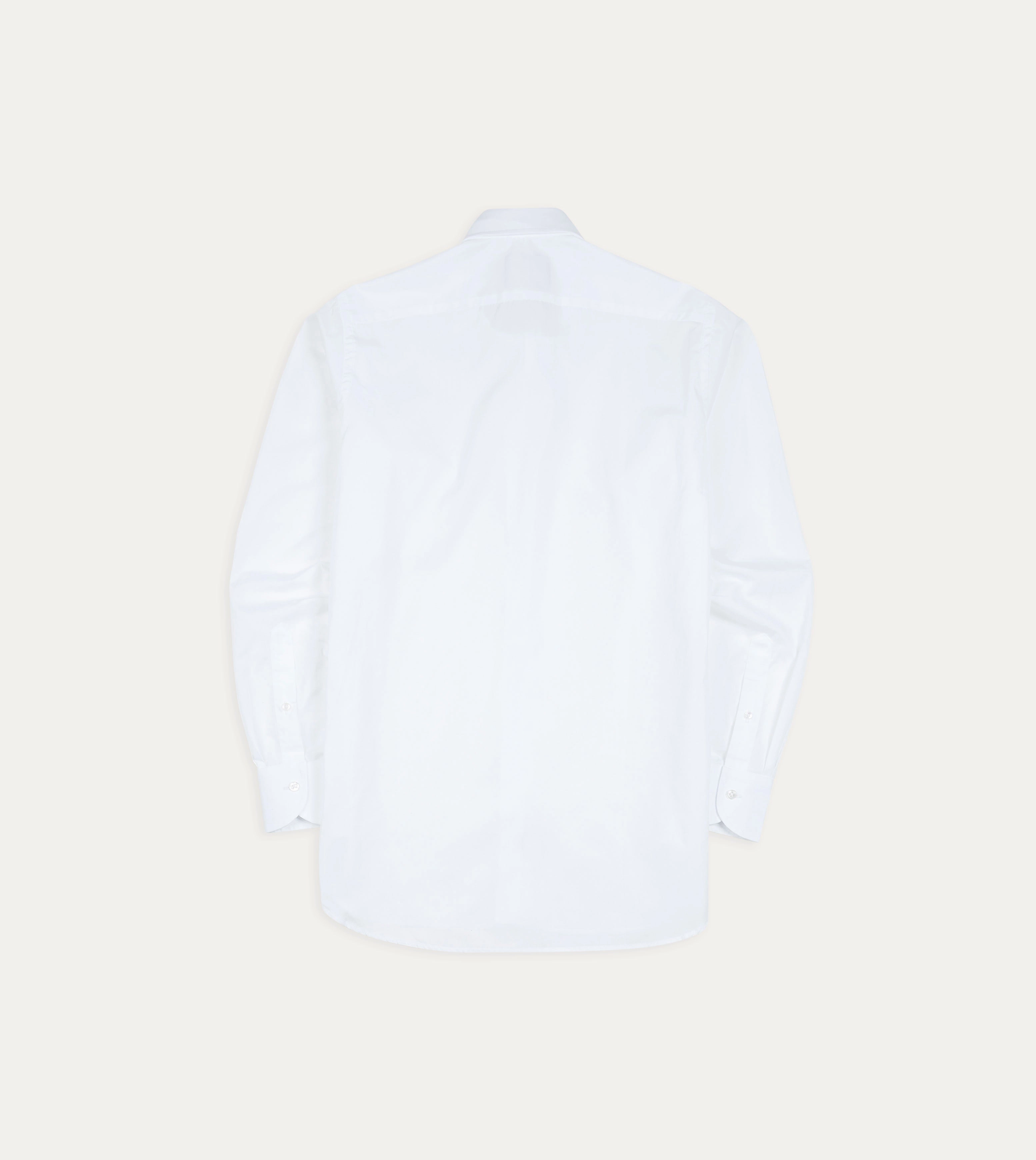 White Cotton Spread Collar Poplin Shirt Night Out Non Iron