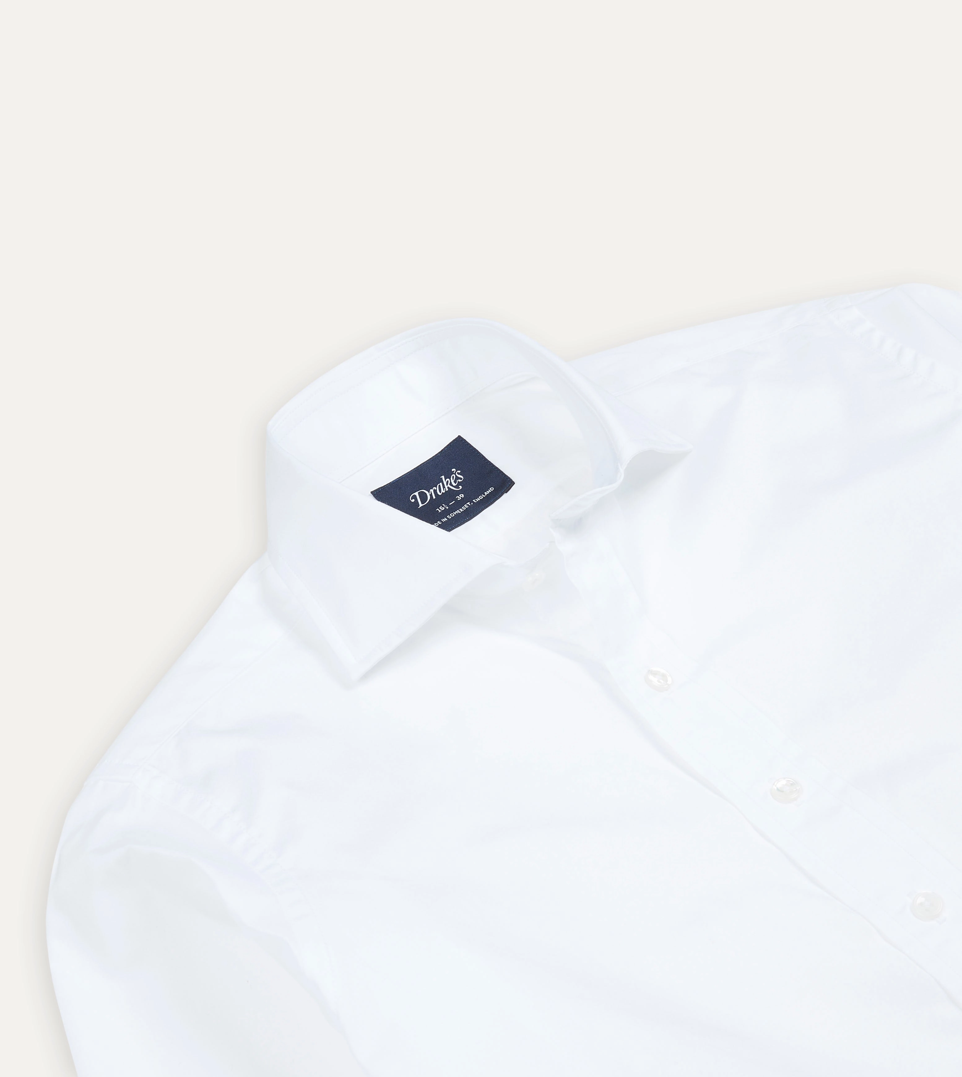 White Cotton Spread Collar Poplin Shirt Eco Dye Technique Subtle Details