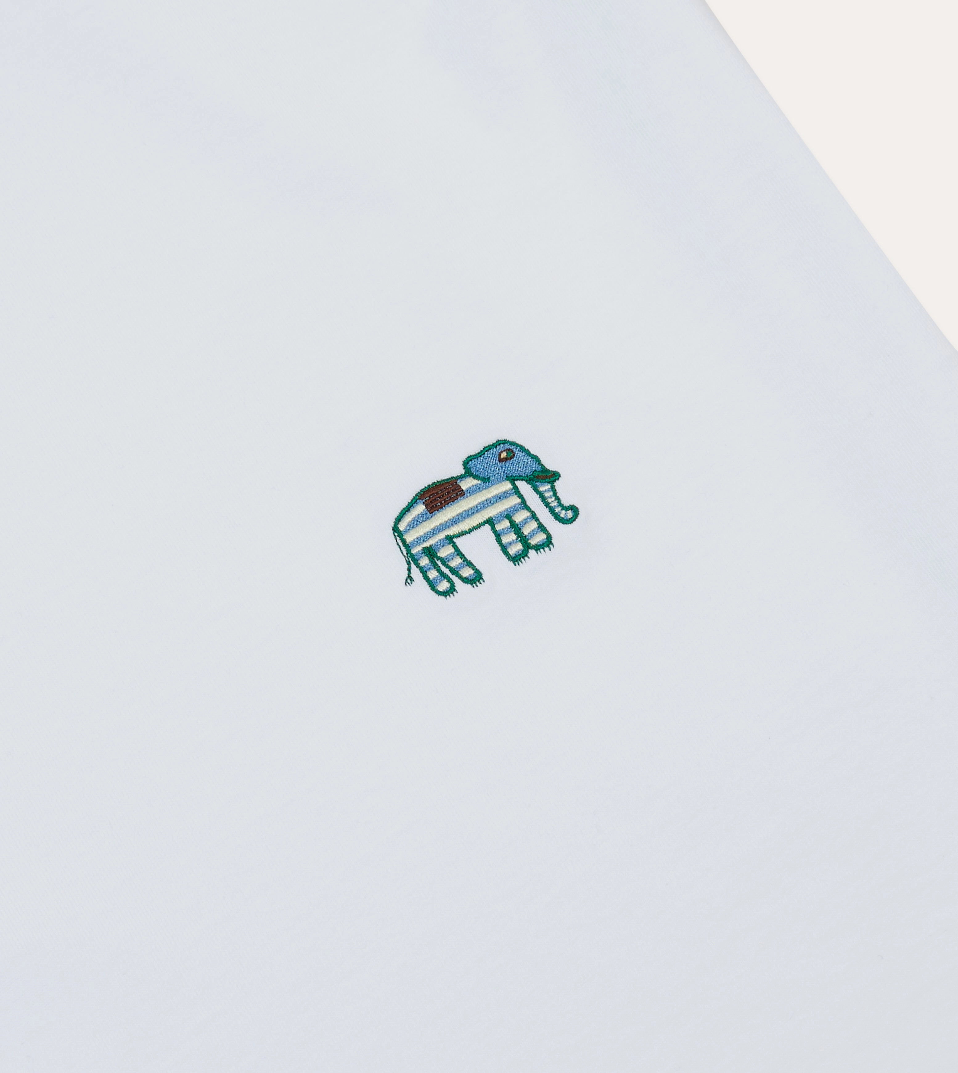 White Elephant Embroidered Crew Neck Hiking T-Shirt Office Attire Feminine Touch