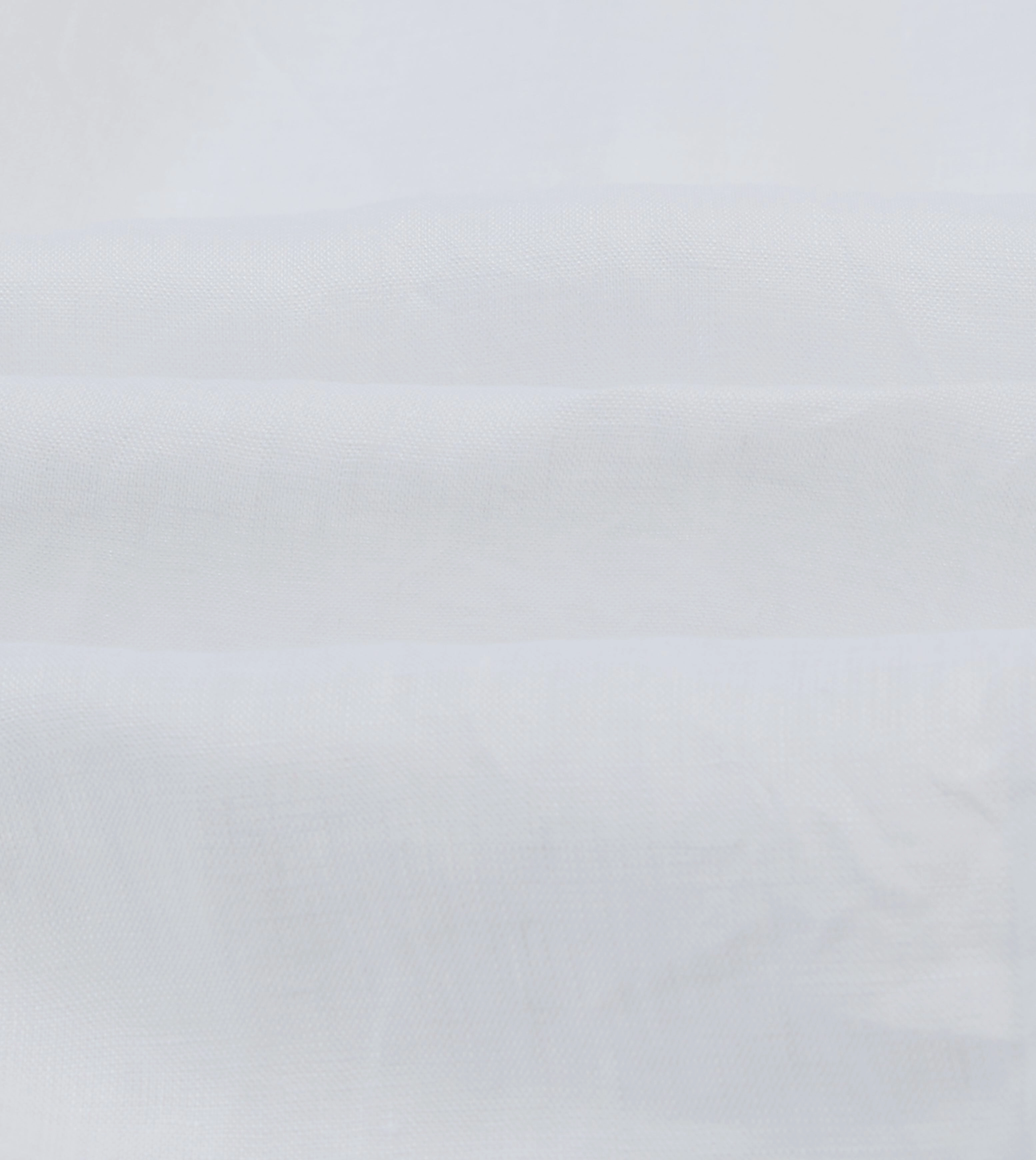 White Linen Spread Collar Shirt Bold Graphics