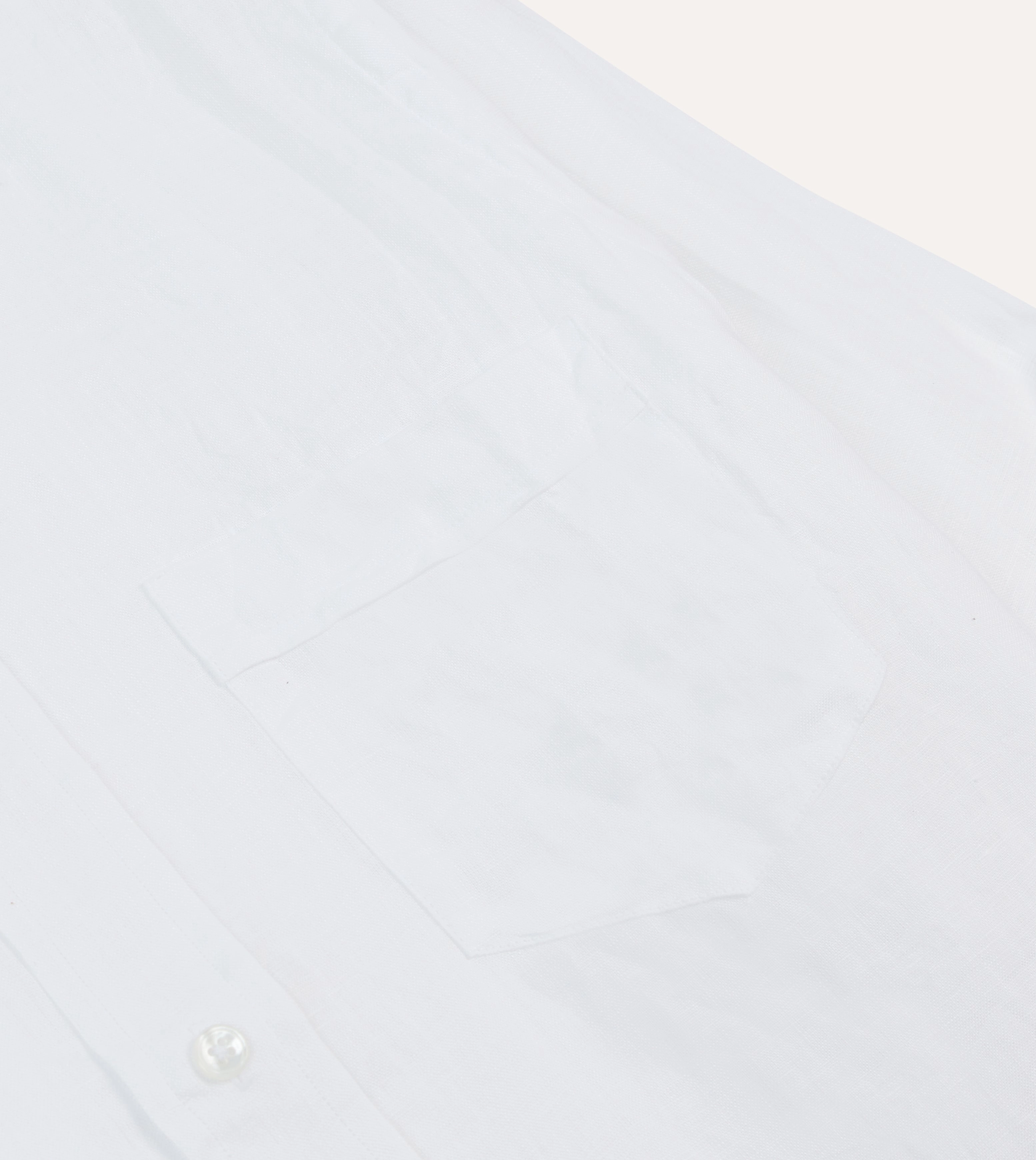 Bold Graphics White Linen Spread Collar Shirt