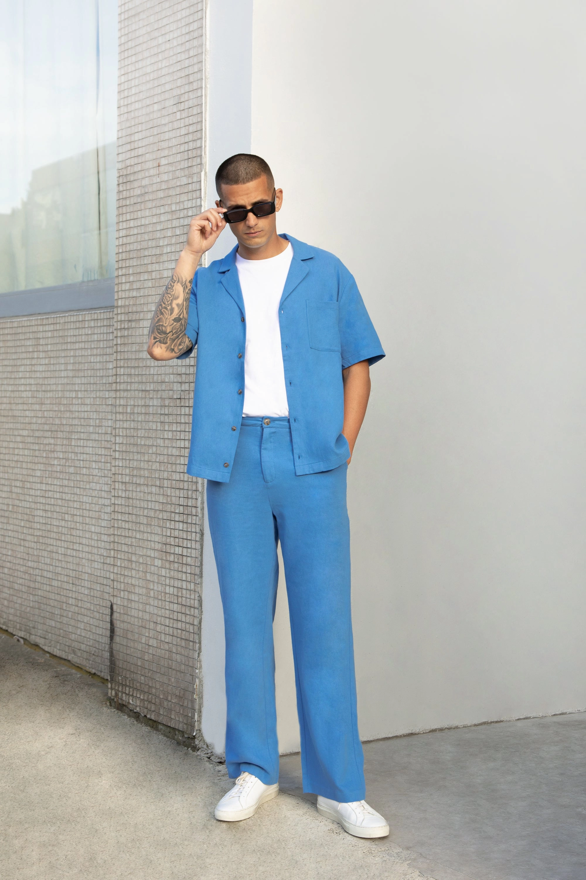 WIDE LEG LINEN PANTS Relaxed Design Wear Flexible Waistband