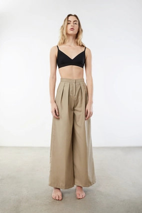 WIDE LEG PANT WITH PLEATS Flexible Fit