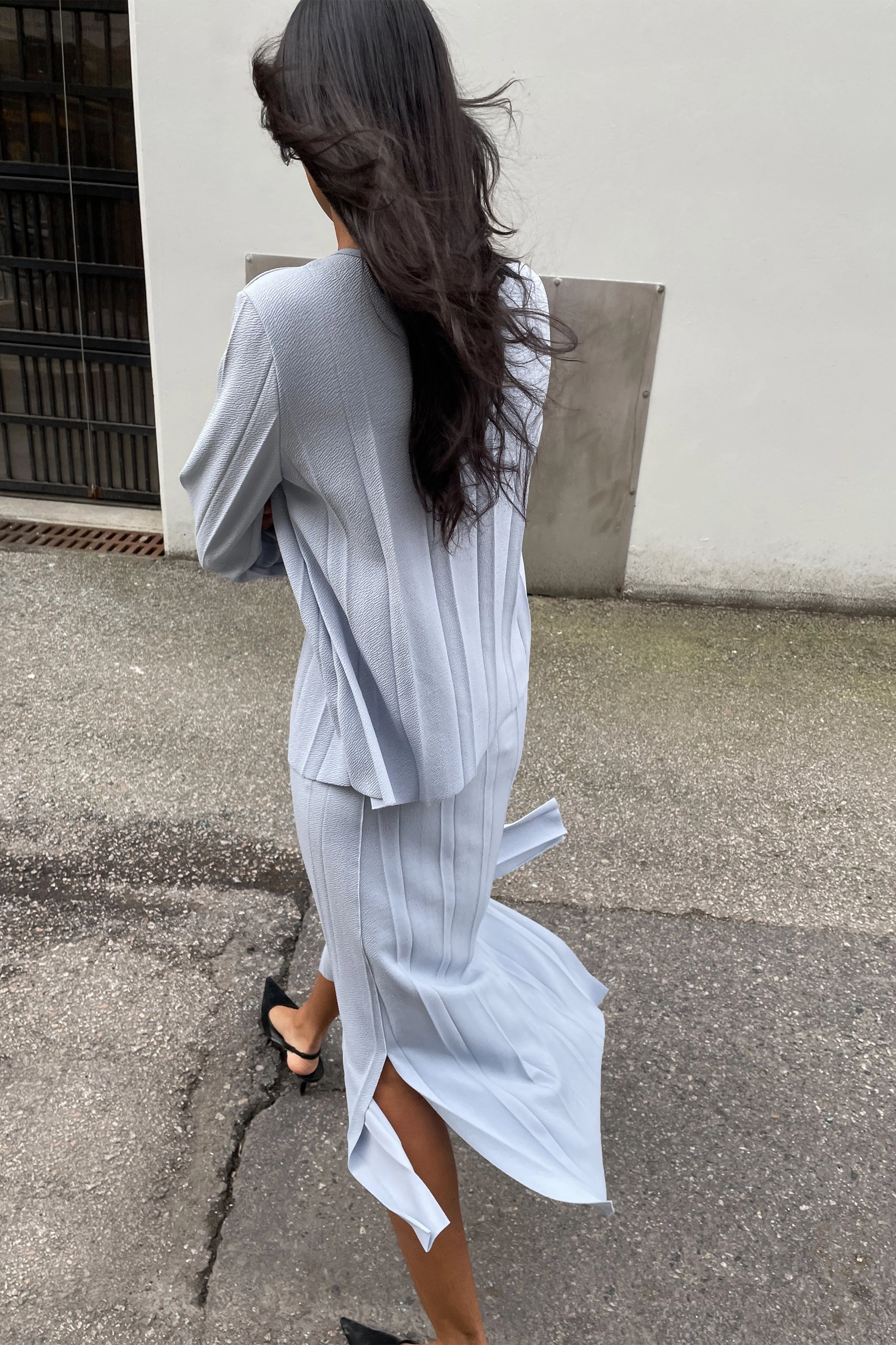 Affordable Fashion Soft Outfit WIDE RIBBED MIDI SKIRT