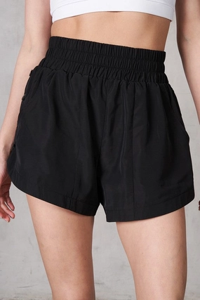 Warm Day Outfit Light Flex Wear Wide Waistband Shorts with Side Snap-Down Closer