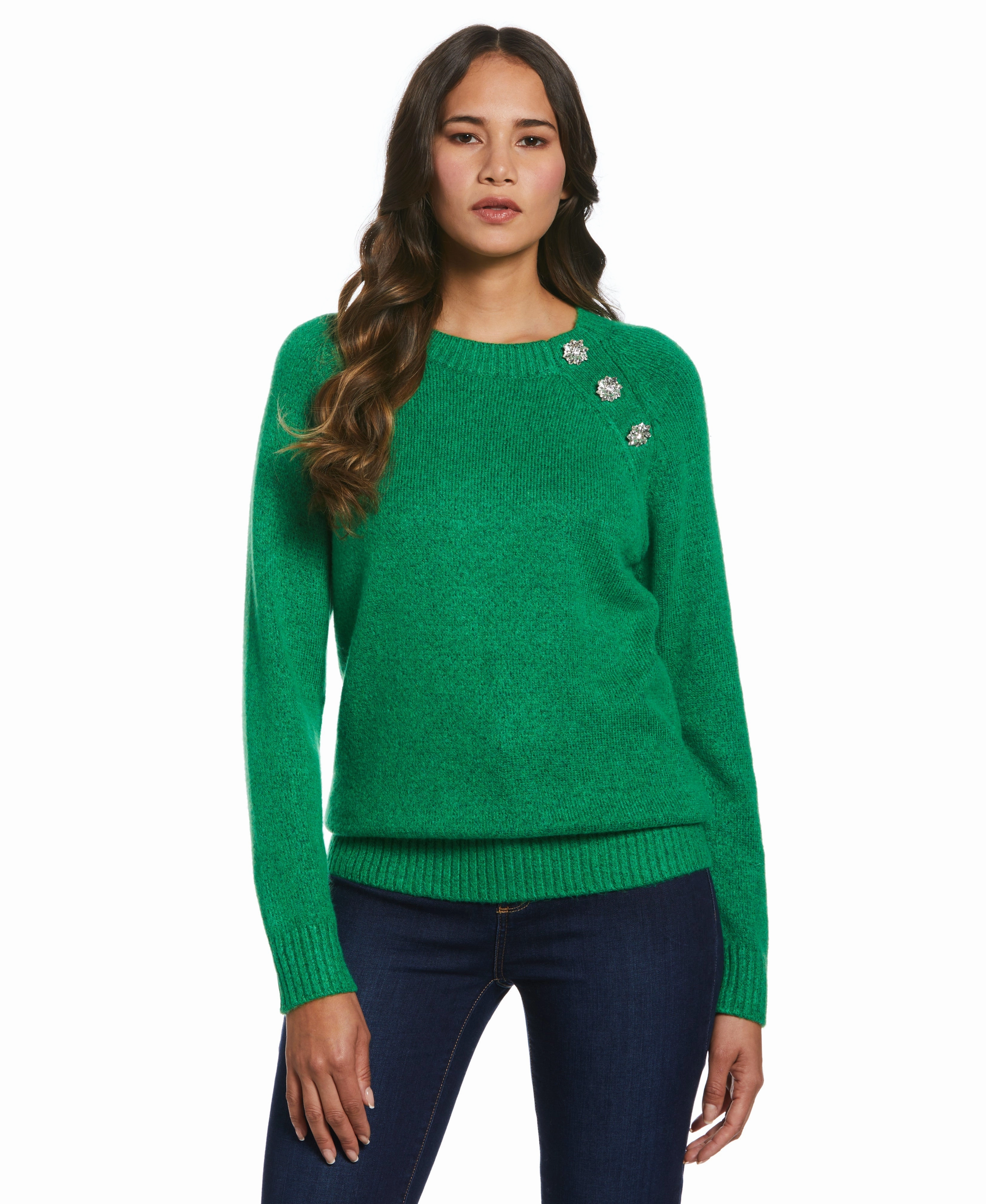 Button Trim Sweater Cozy Active Cozy Vibes