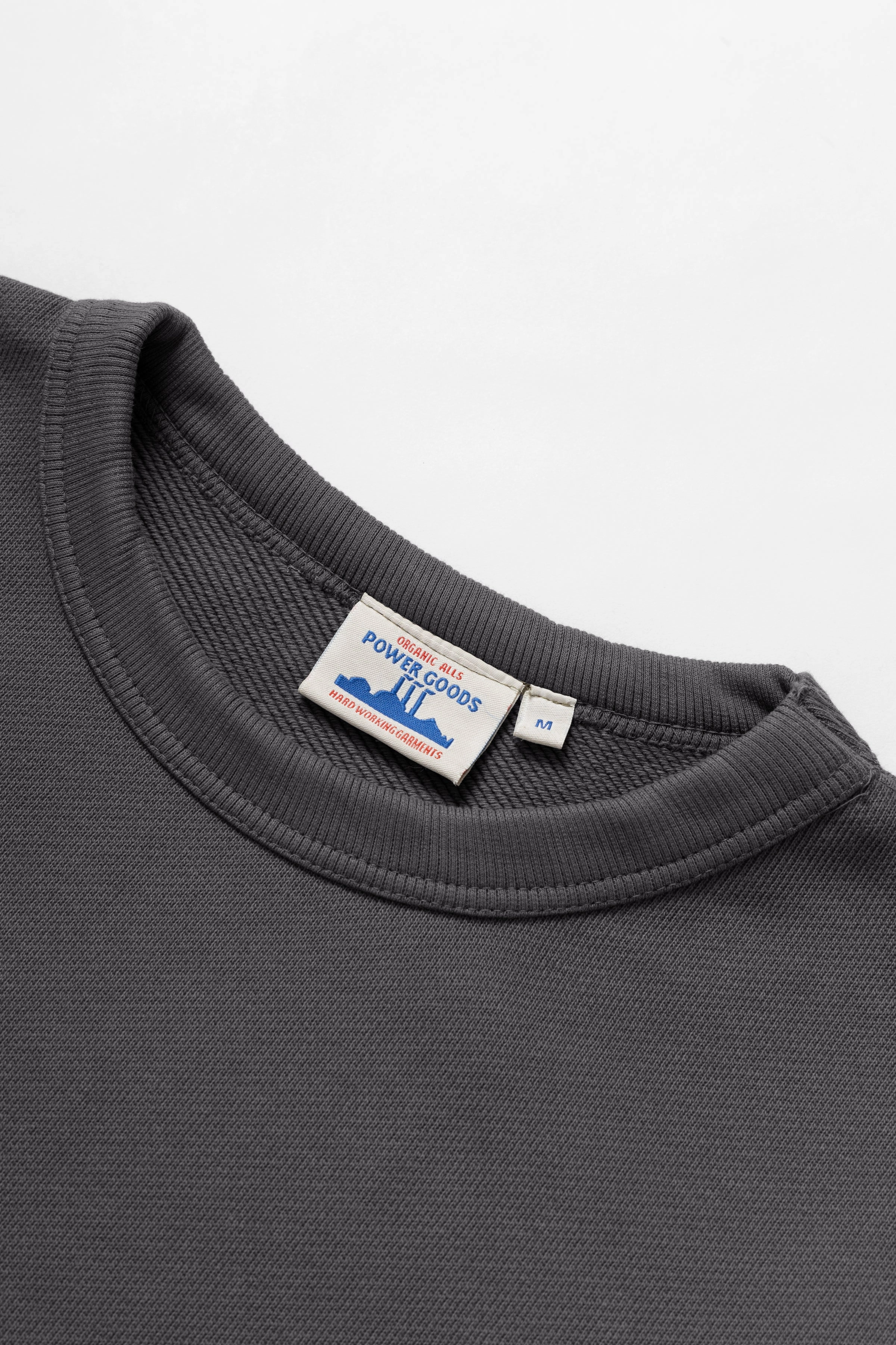 Breathable Textured Fabric Power Goods - Loopback Crewneck - Washed Black