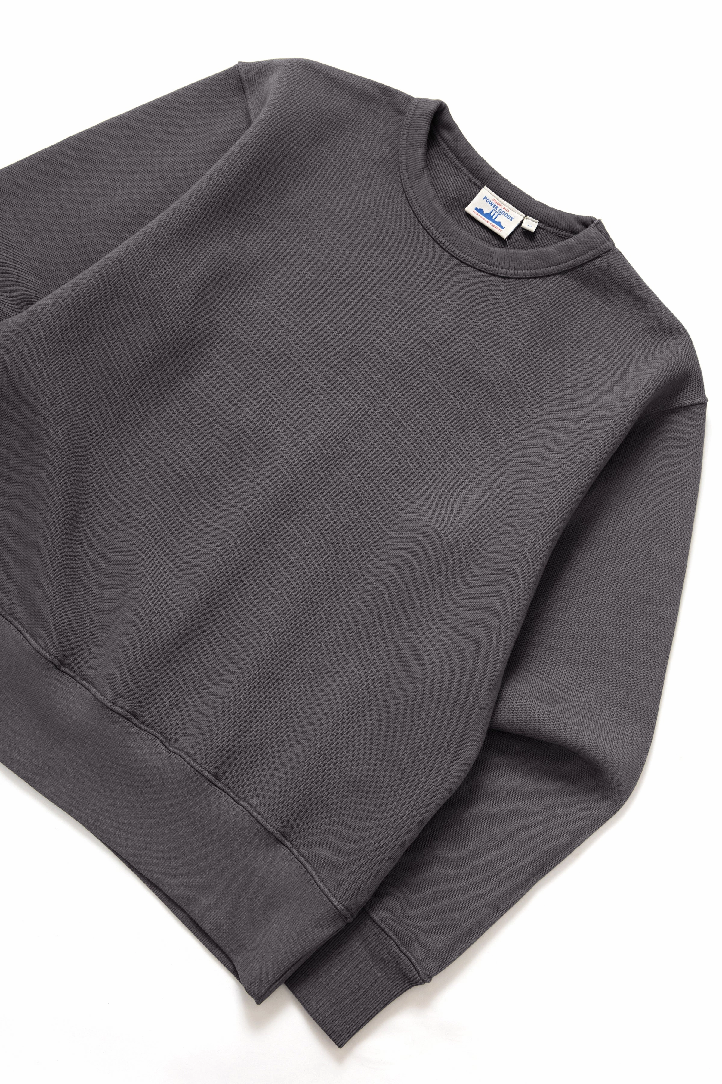 Knit texture Power Goods - Loopback Crewneck - Washed Black