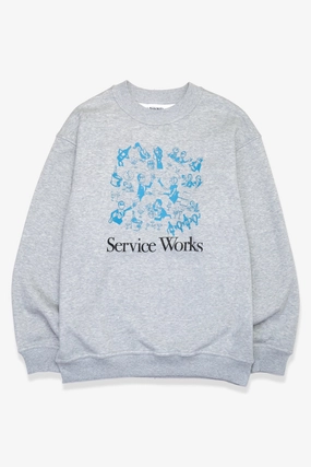 Multi Panel Construction Knitwear Choice Service Works - Soiree Crewneck - Grey