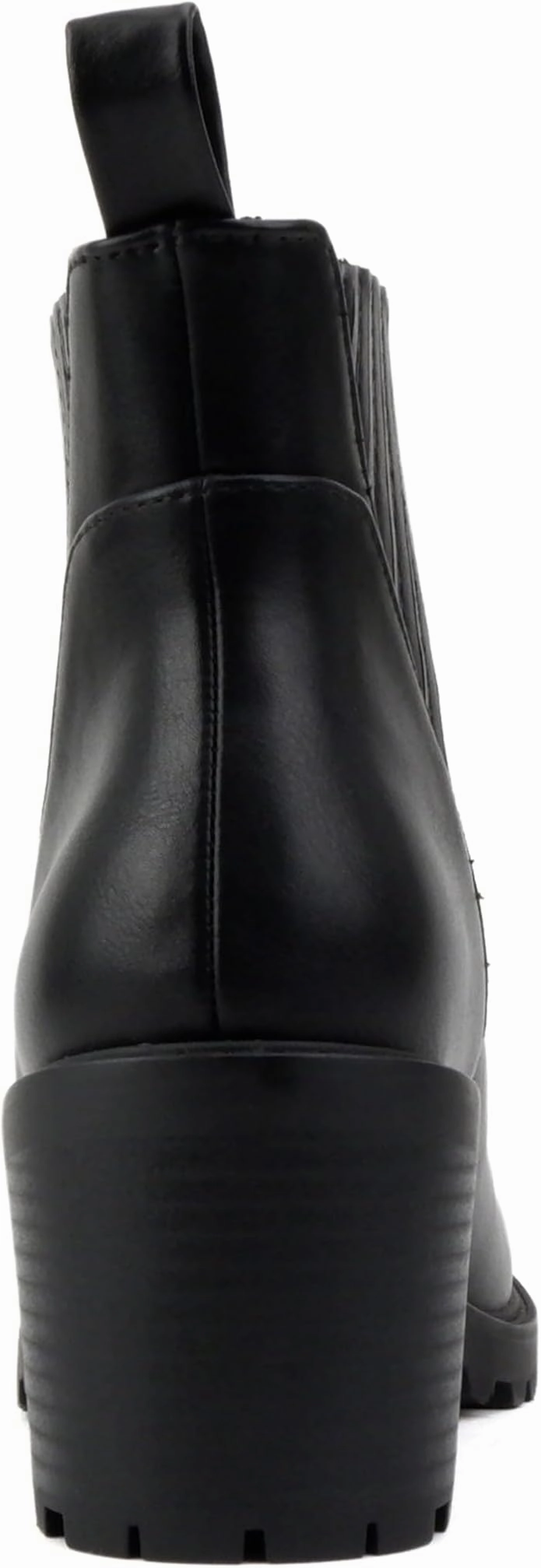 Rubber Compound Outsole Wisely Women's Round Toe Lug Sole Low Heel Ankle Boot