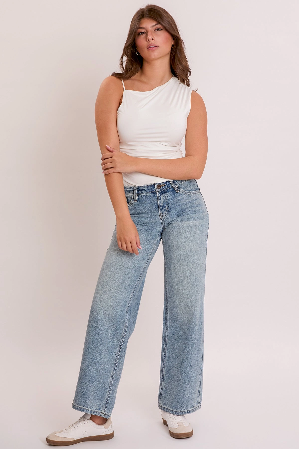Women's Britney Wide Leg Jeans with Bow Print City Walk Casual Friday