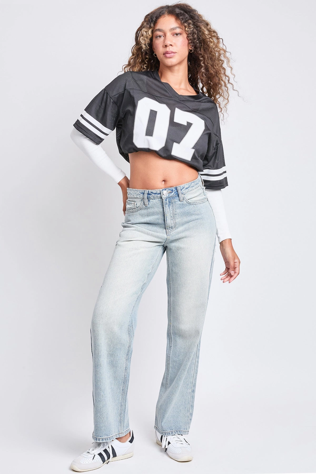 Women's High Rise Relaxed Fit Rip Repair Jeans Day Ready Loose Smooth Shopping Day