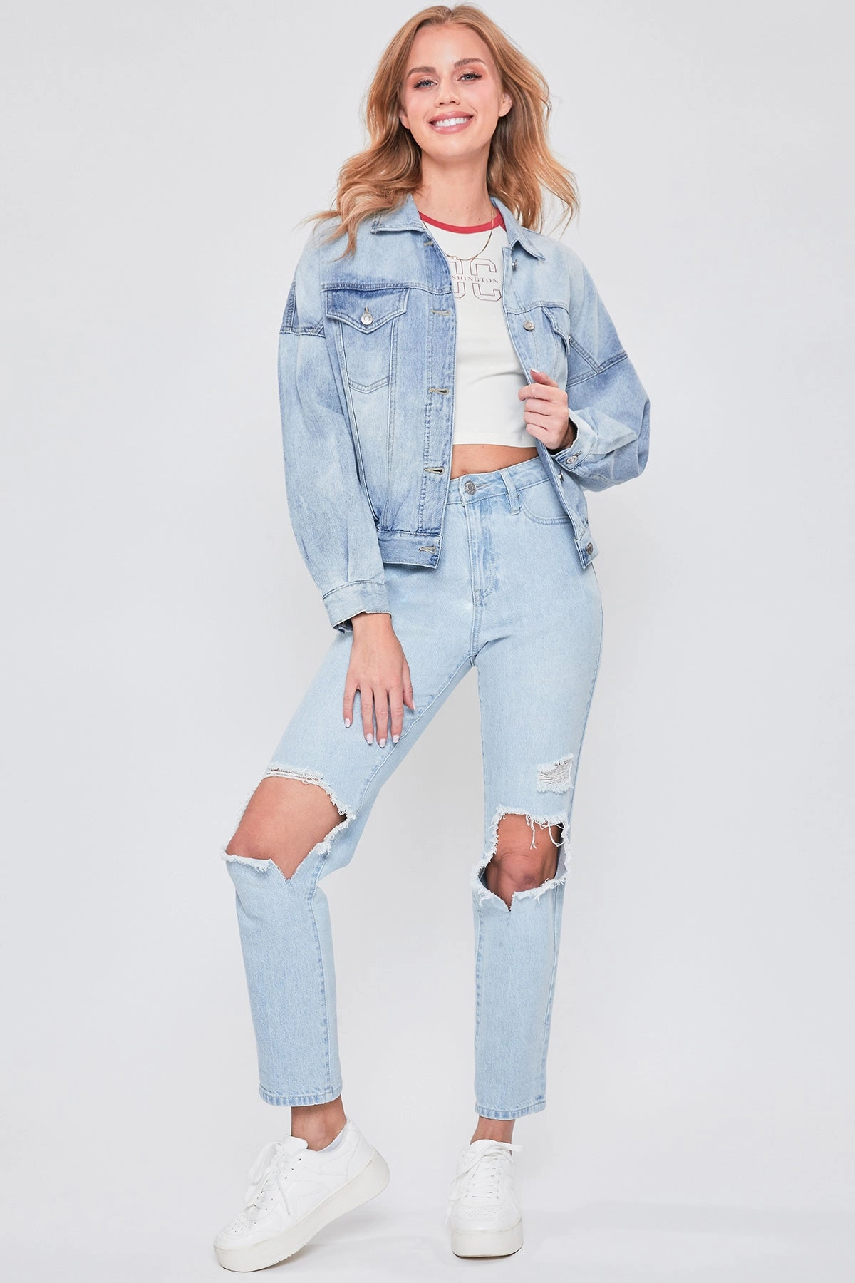 Women's Hybrid Dream Mom Fit Ankle Jeans Parent Style Evening Stroll Festival Outfit