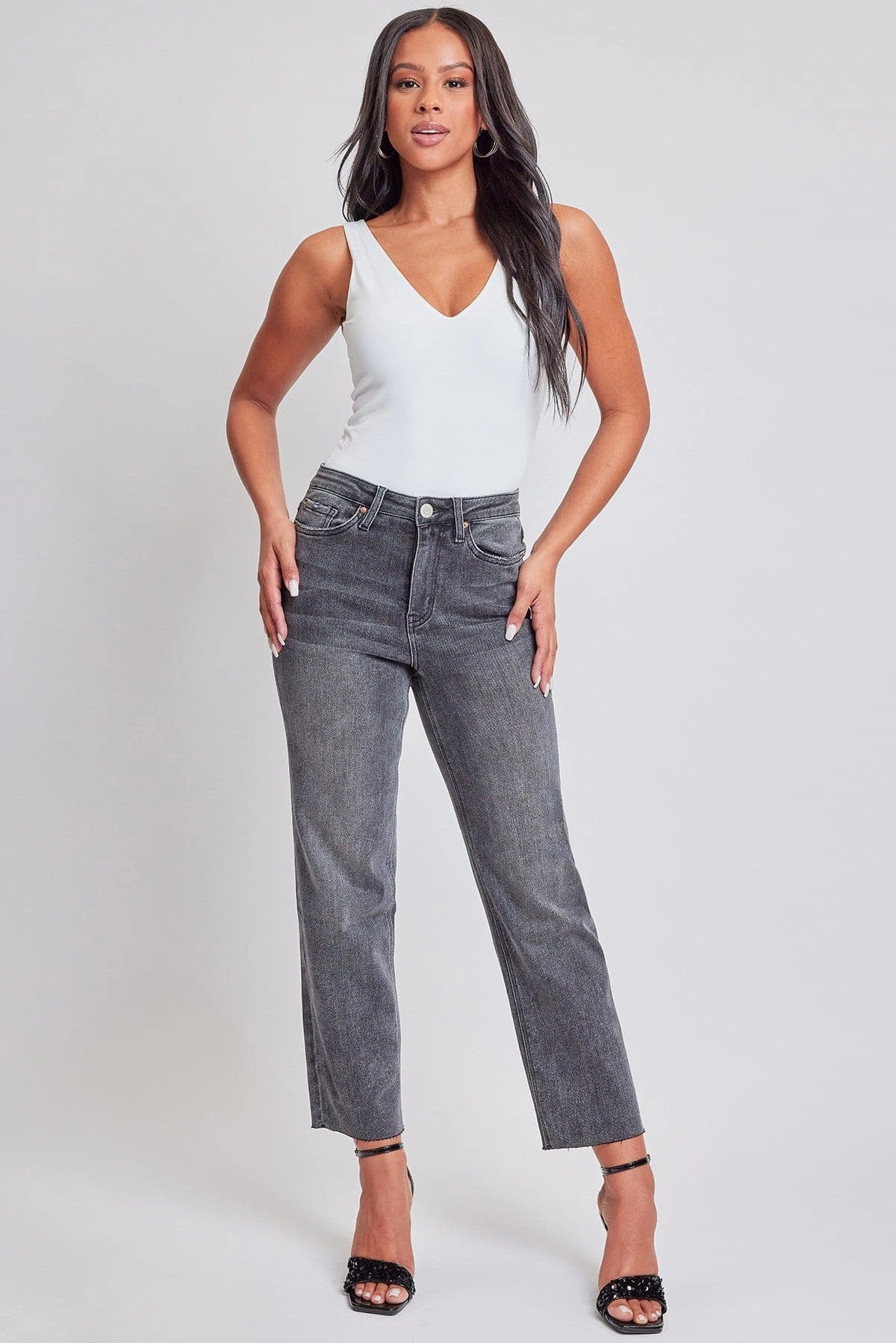 Comfortable Silhouette Women's Luxe Cropped Straight Leg Jeans