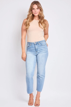 Women's Luxe Cropped Straight Leg Jeans Timeless Design Comfortable Silhouette