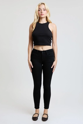 Versatile Outfit Quick Match Women's Luxe Mid Rise WannaBettaButt Skinny Jeans