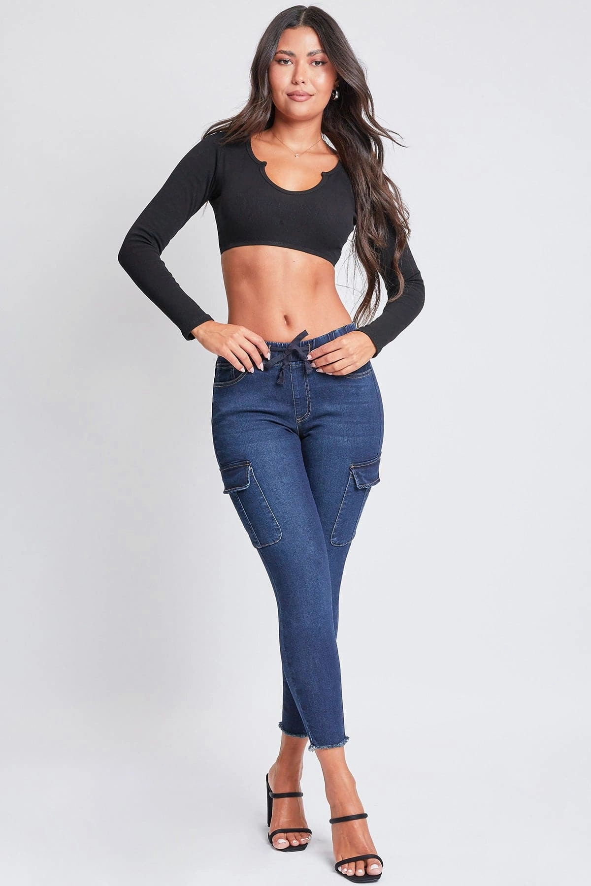 Belt Loop Reinforcement Women's Skinny Cargo Jeans