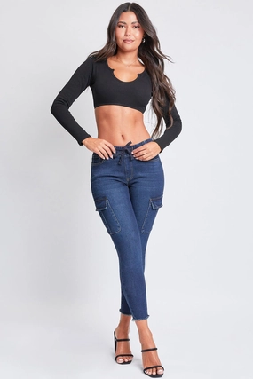 Belt Loop Reinforcement Women's Skinny Cargo Jeans