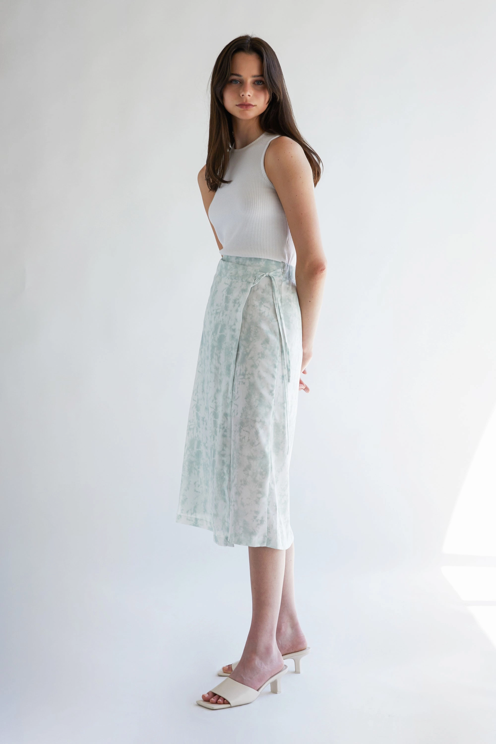 WRAP TIE DYE SKIRT smooth zipper