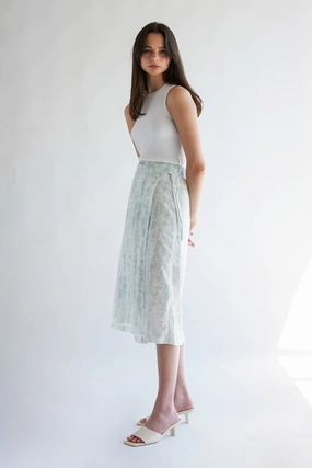 WRAP TIE DYE SKIRT smooth zipper