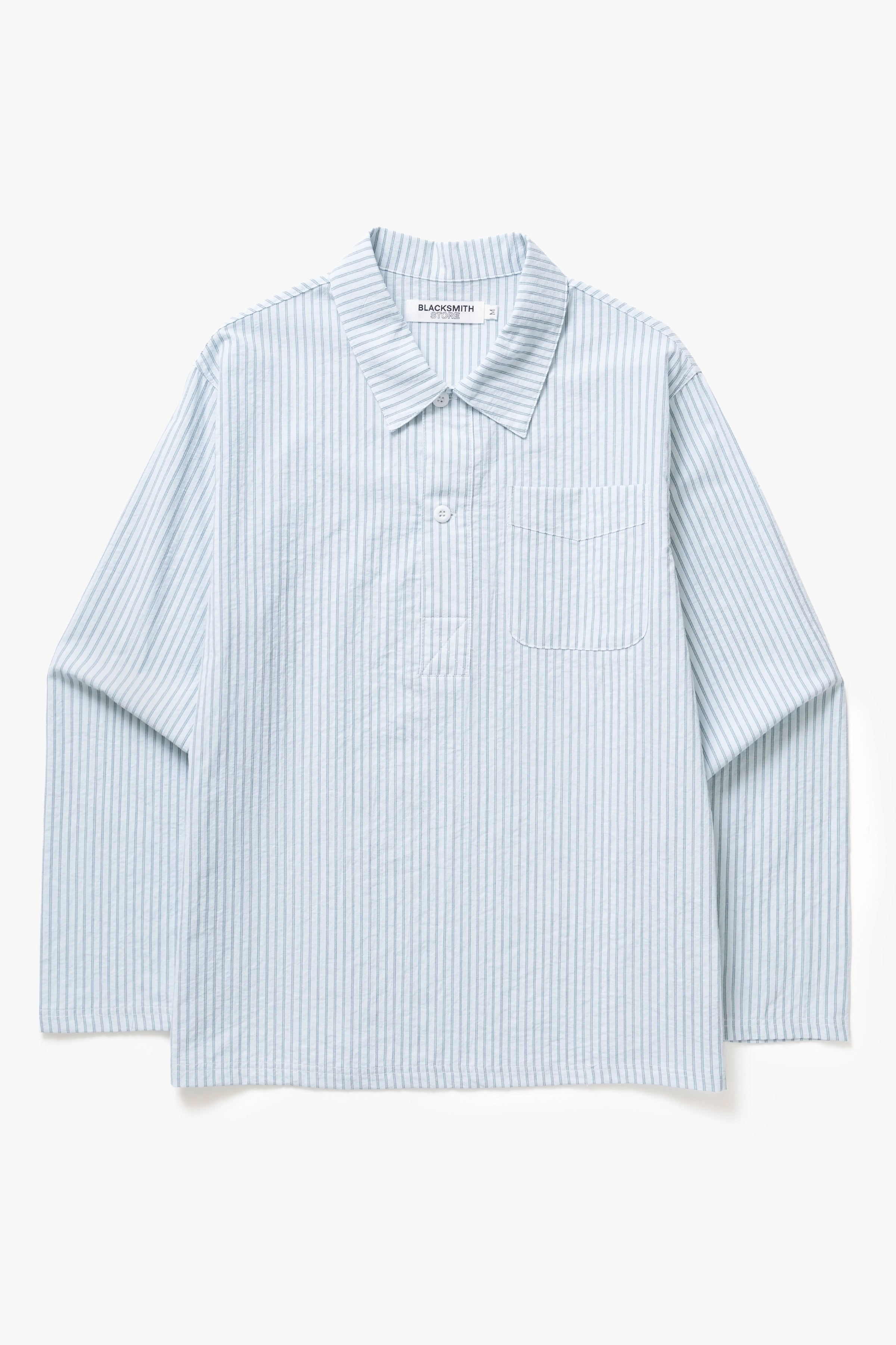 Smooth Seam Finish Wrinkle-Free Blacksmith - Striped Two Button Popover - Green