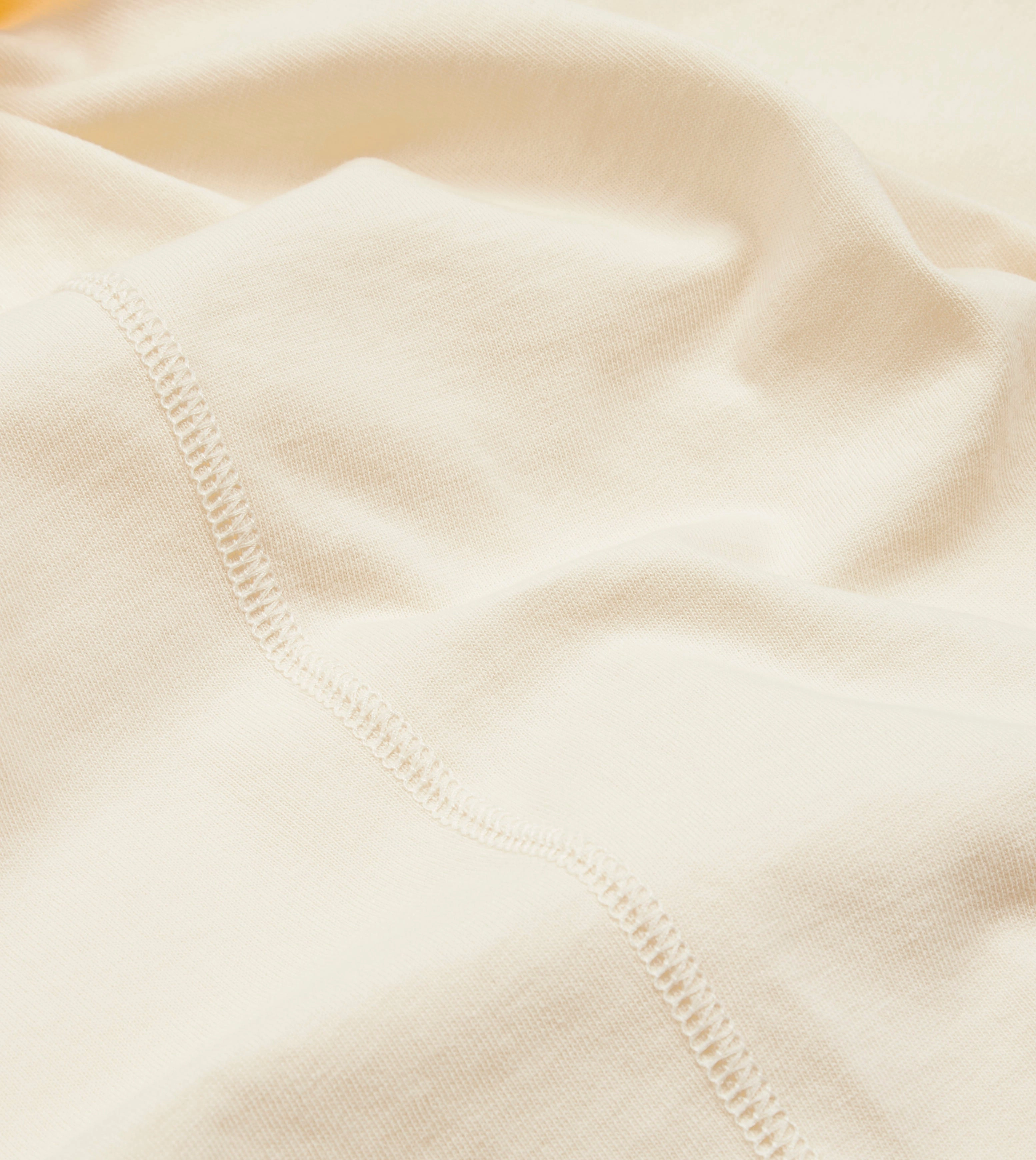 Antique White Cotton Crew Neck Hiking T-Shirt Ribbed Neckline Versatile Comfort Wear