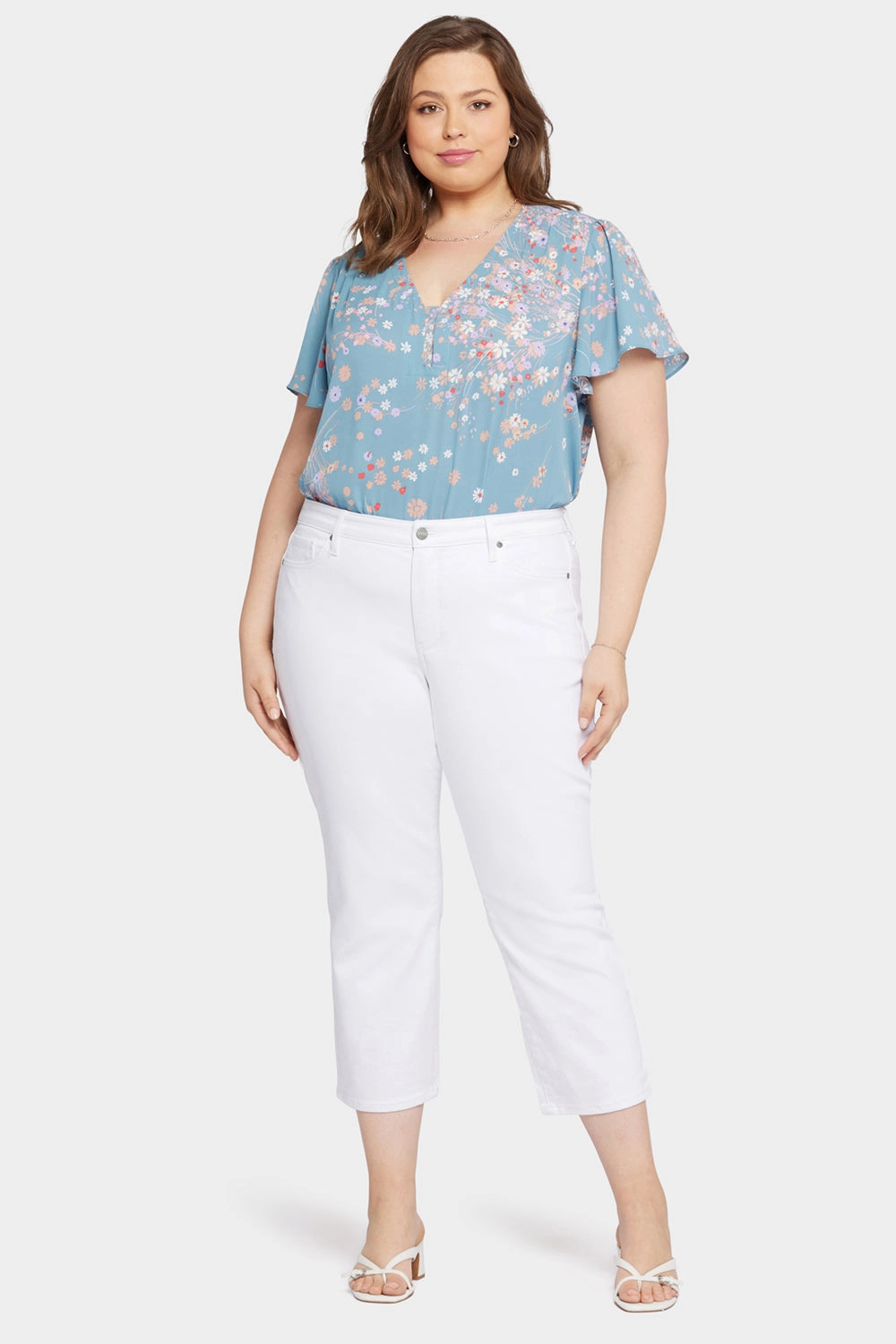 Relaxed Piper Crop Jeans In Plus Size - Optic White Cool Essential Casual Movement