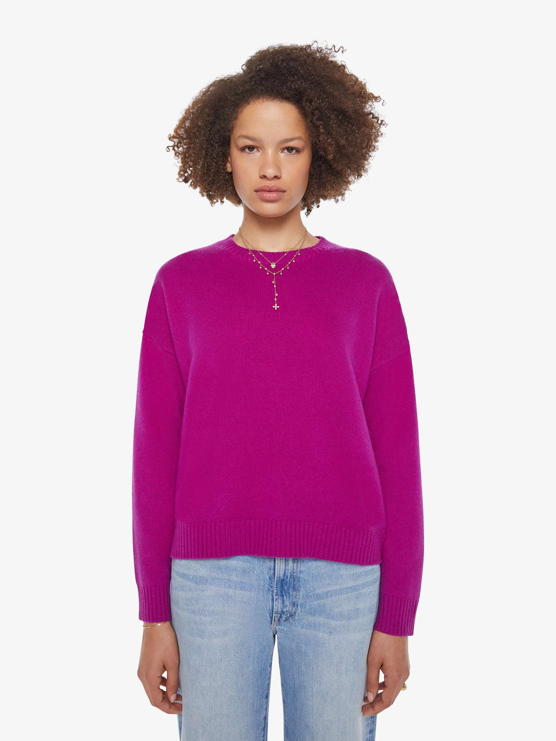 Knitted Look Trendy Layer XiRENA Lela Sweater - Electric Violet