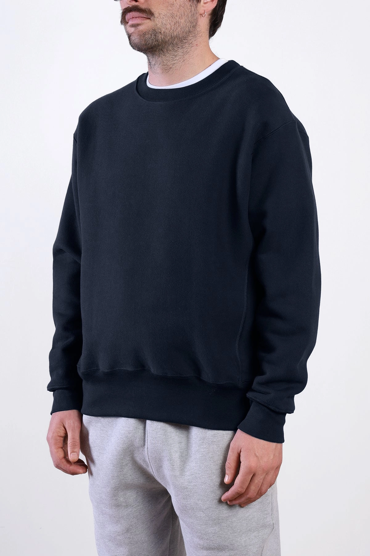 Power Goods - Super Weight Crewneck - Navy Blue Relaxed Neckline