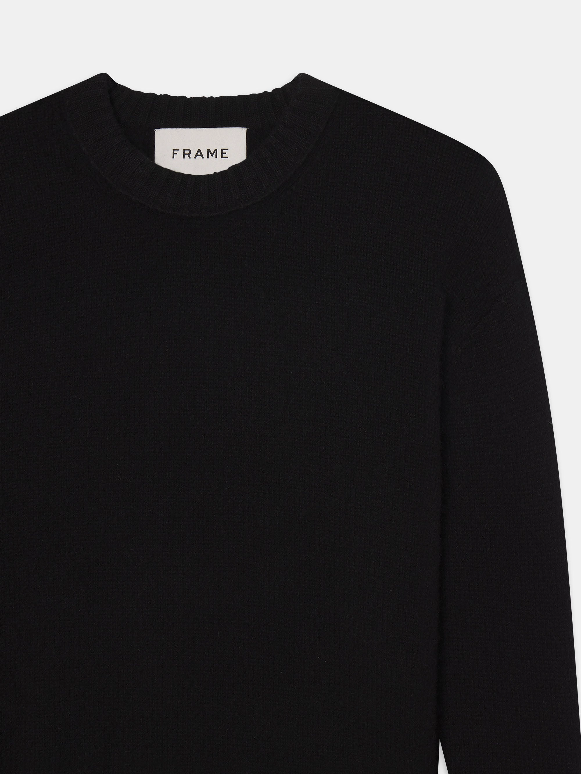 Cashmere Crewneck Sweater -- Noir Soft Fabric Roomy Comfort