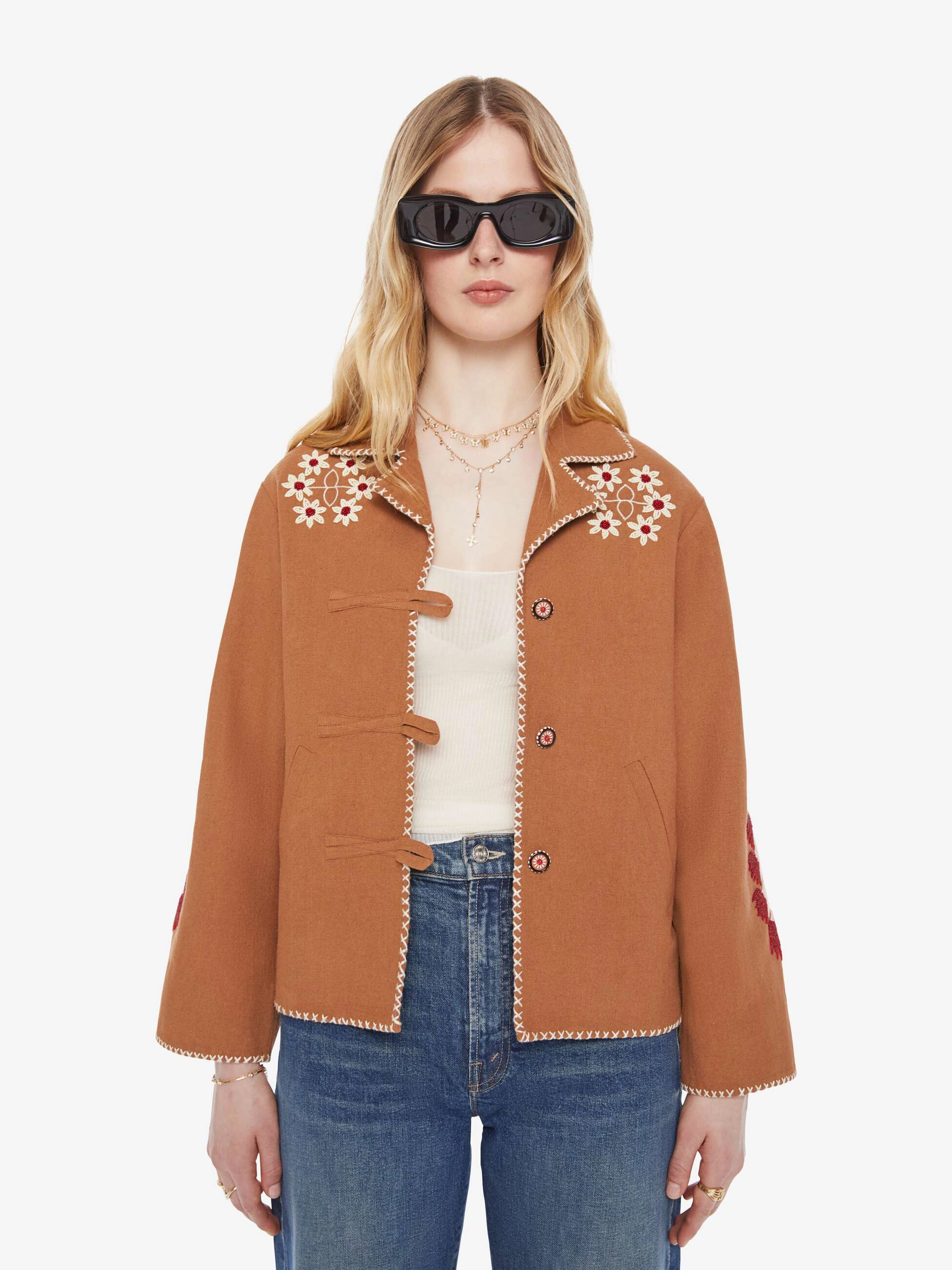 Four Way Stretch Stand Up Collar Alix of Bohemia Western Jacket - Cactus Bloom